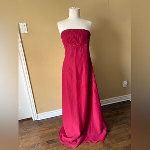 Mori Lee Strapless Fuchsia Evening Gown
